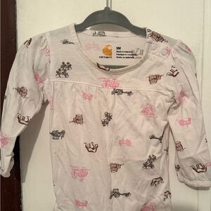 Carhartt Cream and Pink Long Sleeve Tee